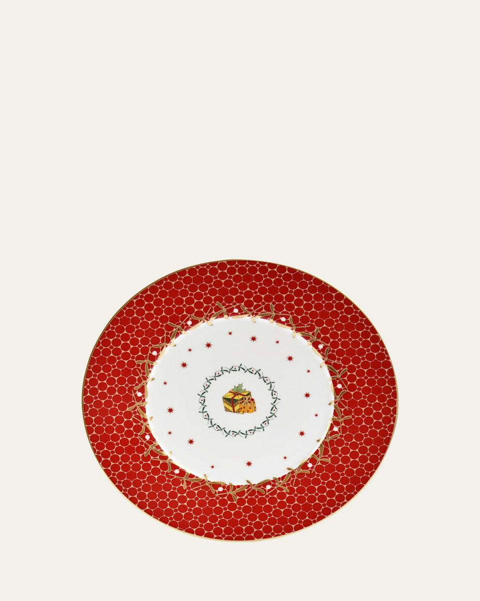 Noel Red Sleigh Salad Plate, 8.5"